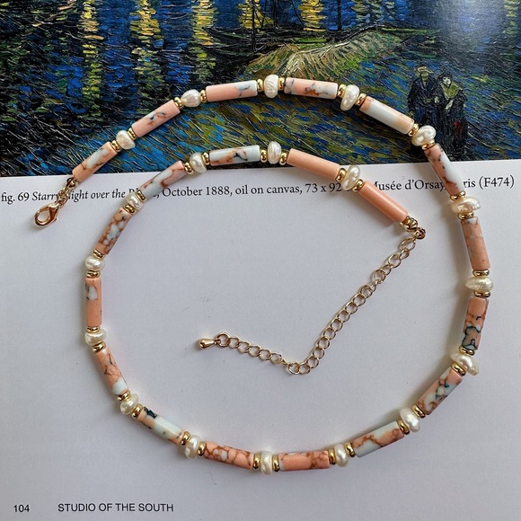 Chocker necklace 14k gold plated beads - Picture 1 of 6